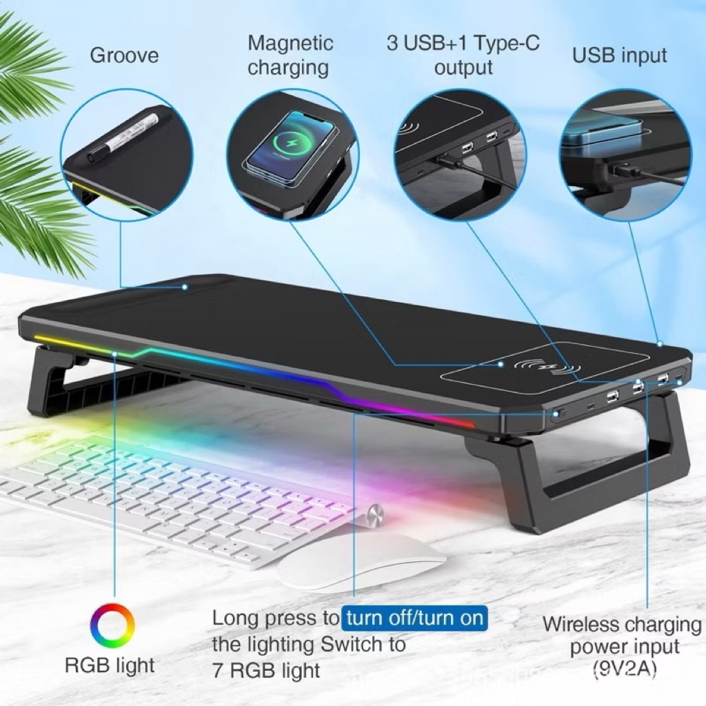 Monitor Stand Riser with USB Ports Aluminium Metal Laptop Stands and ...