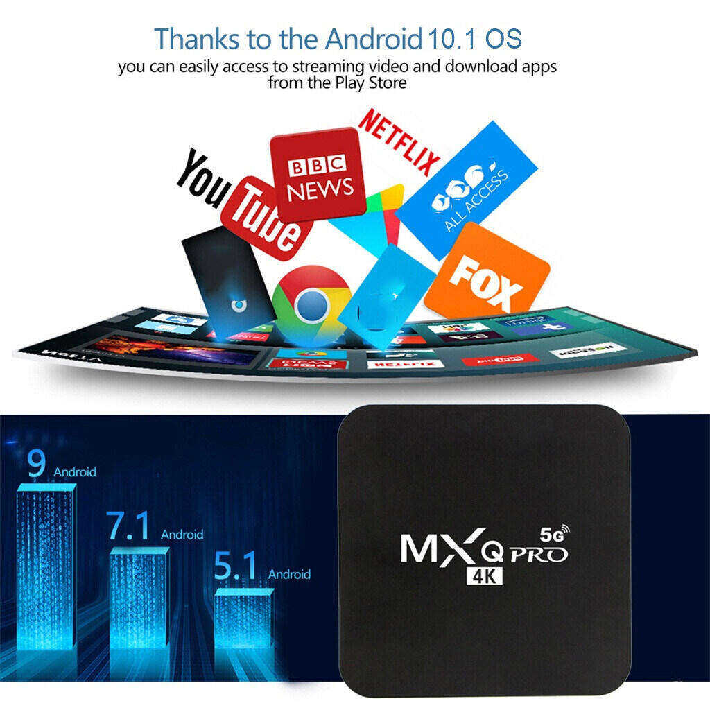 MXQ Pro Android 10.1 Smart TV Box 4KSmart Media Player Set-top Box2.4G ...