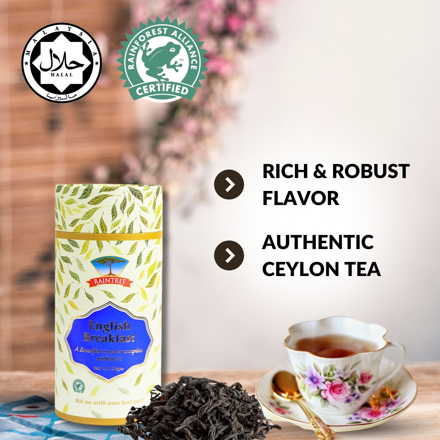 Raintree English Breakfast Tea - 125g Loose Leaf Ceylon Black Tea ...