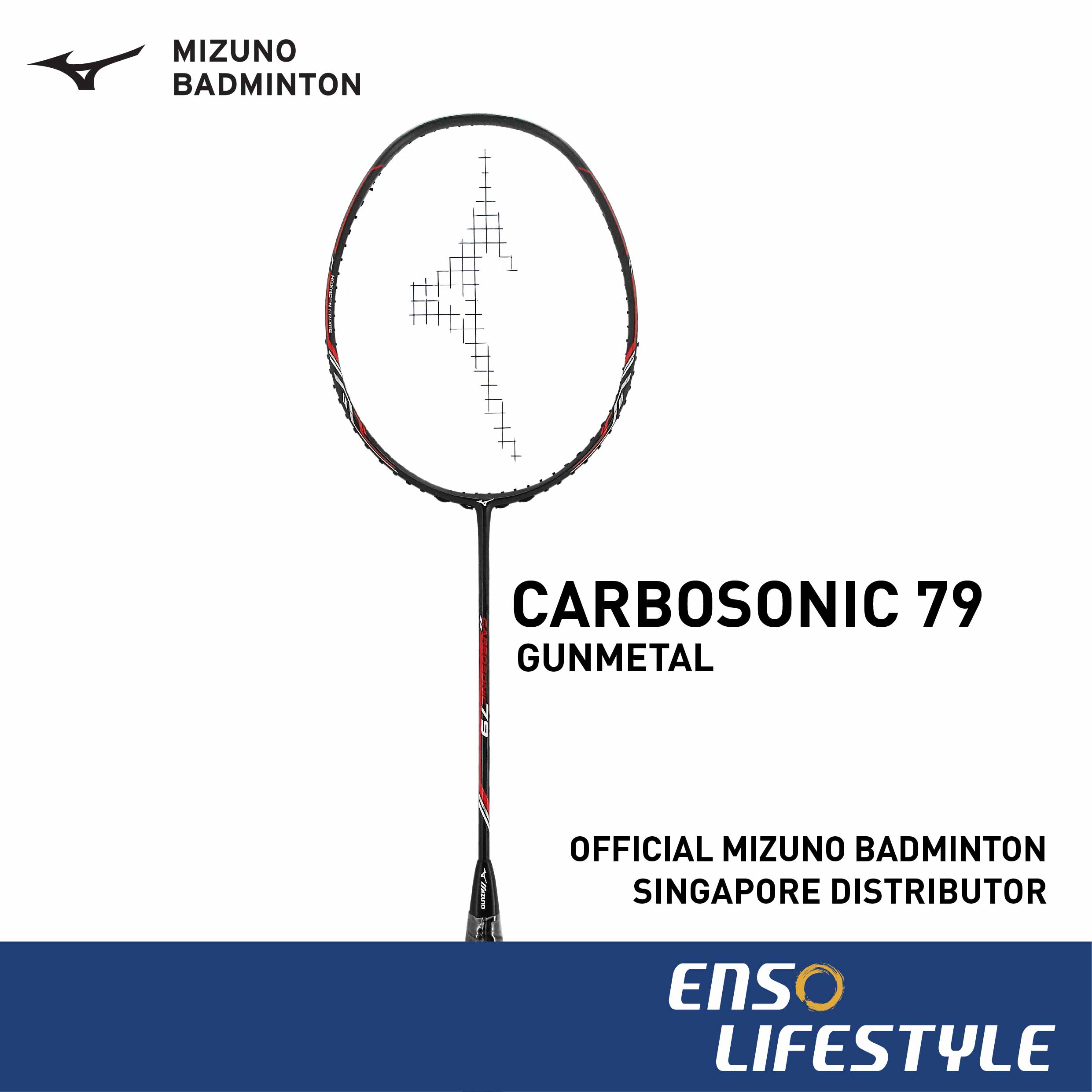 Mizuno Badminton Racket Carbosonic 79 (Gunmetal) (Strung/Unstrung ...