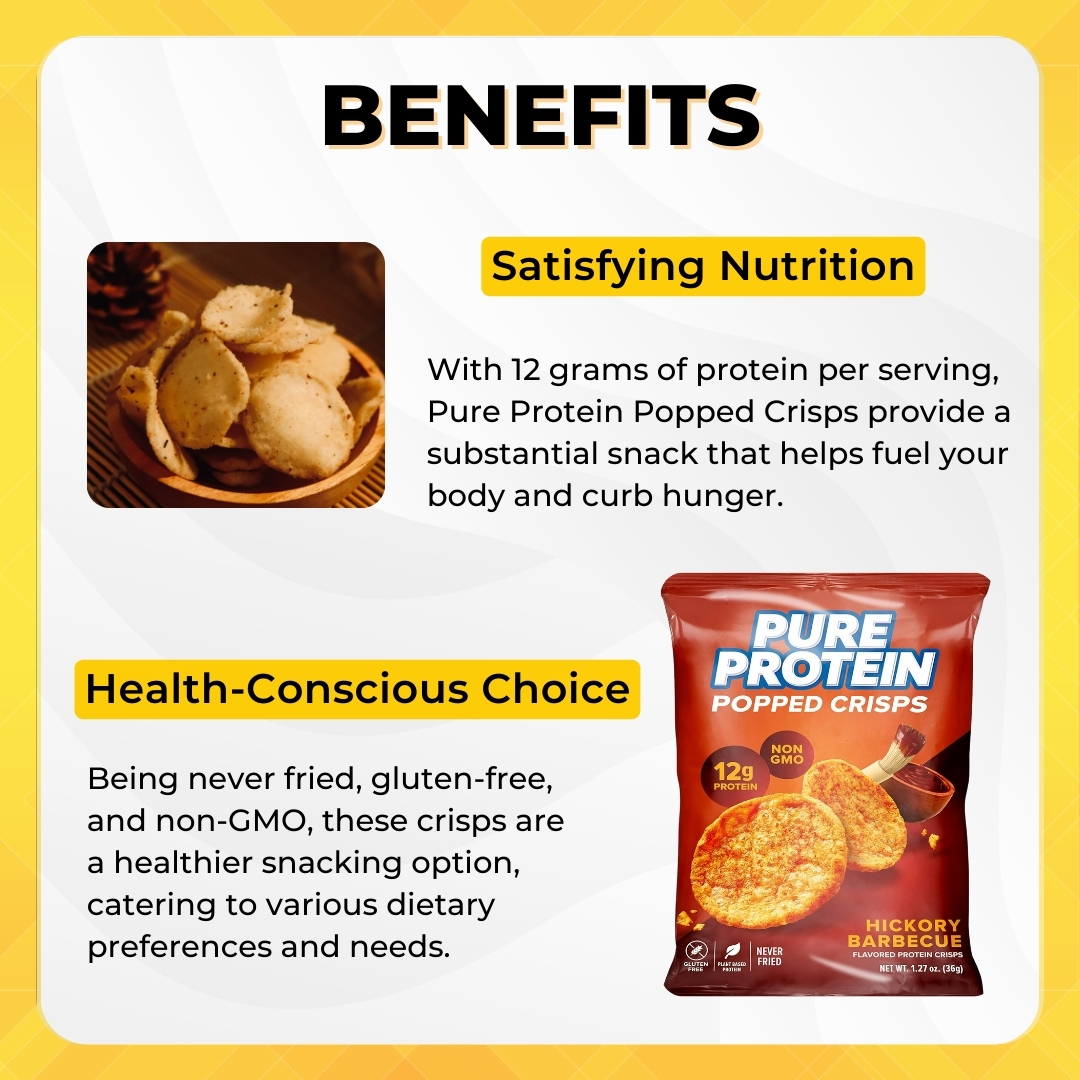 Pure Protein Popped Crisps, 12g Protein Chips, Low Sugar Healthy Snack ...