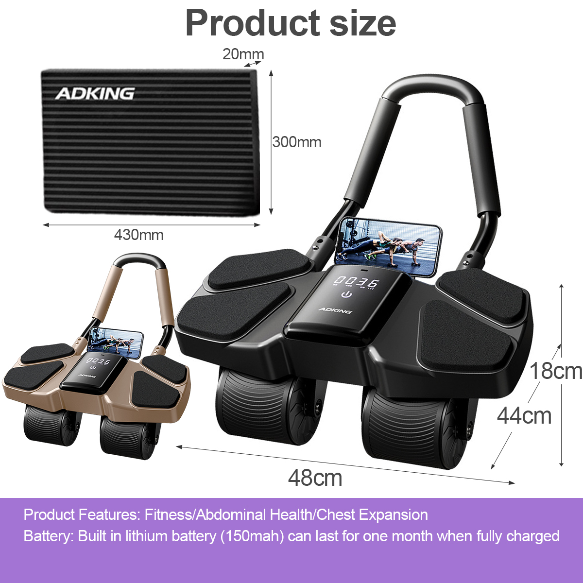 fitness Abs Roller Abdominal ab roller machine Abs 4 Wheel abdominal ...