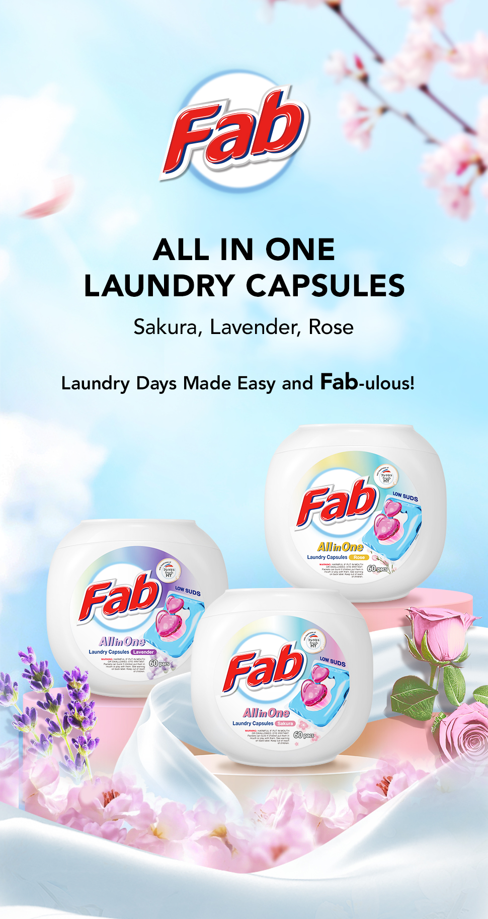 [NEW] Fab All-in-One Laundry Capsules 60 Pods x 6 Tubs | Shopee Singapore