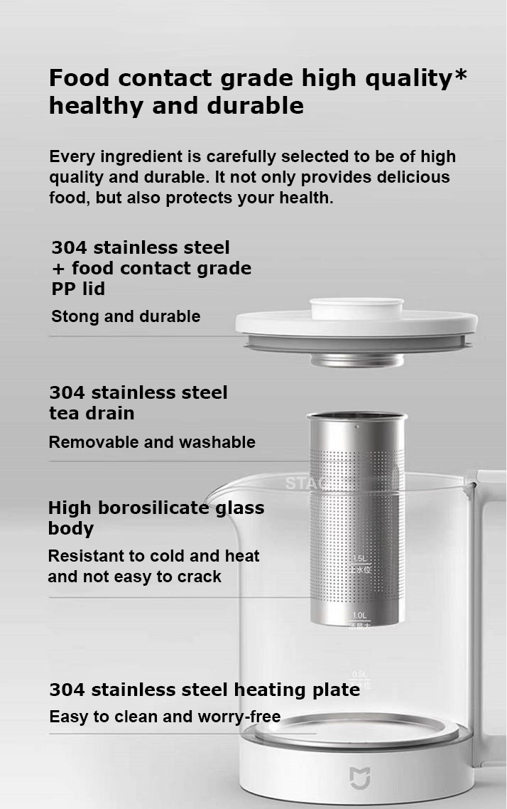 SG|Xiaomi 1.5L Health Electric Kettle|Health Pot|Thick Glass|Multi ...