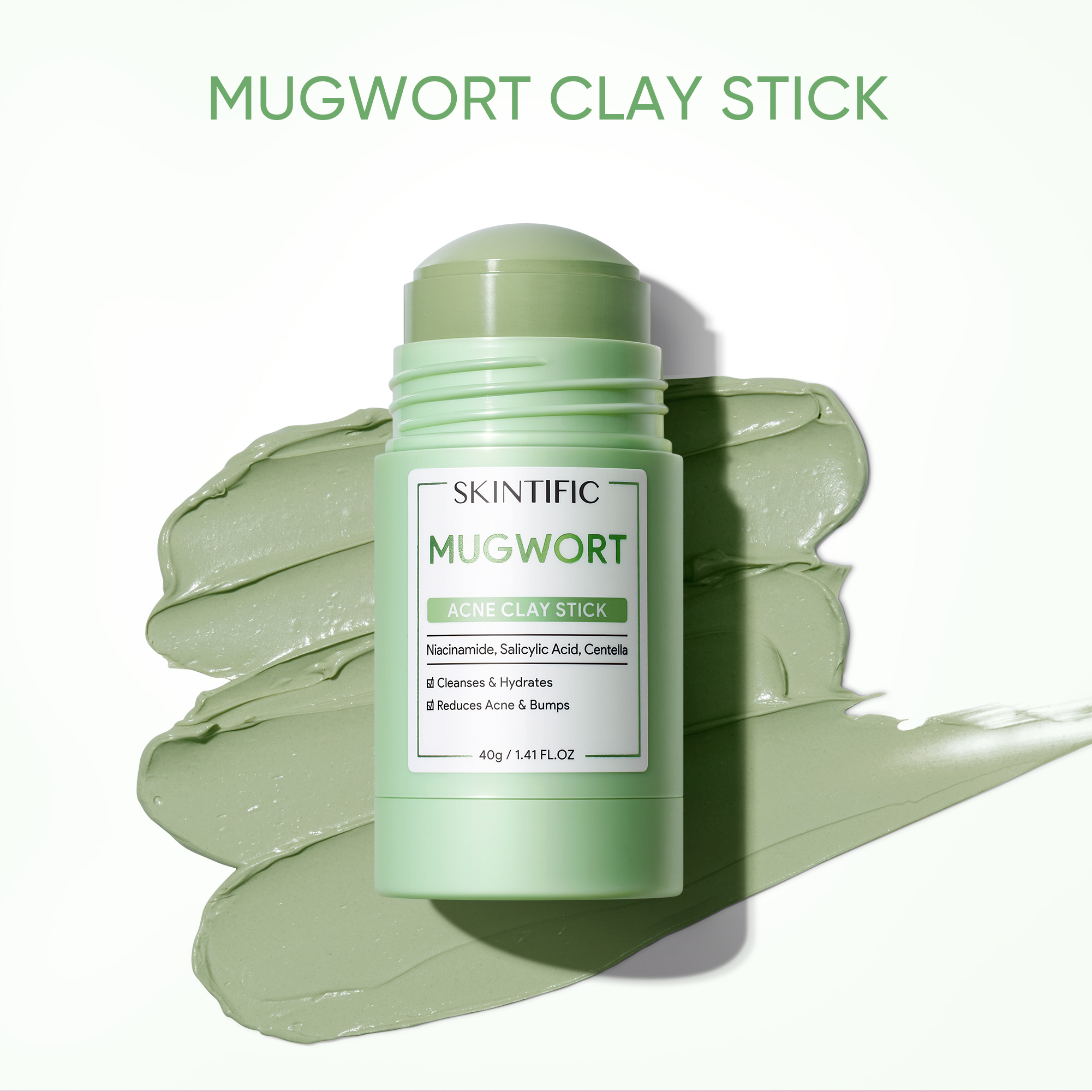 SKINTIFIC Mugwort/Niacinamide/Volcano Acne Clay Stick Mask - Cleanses ...