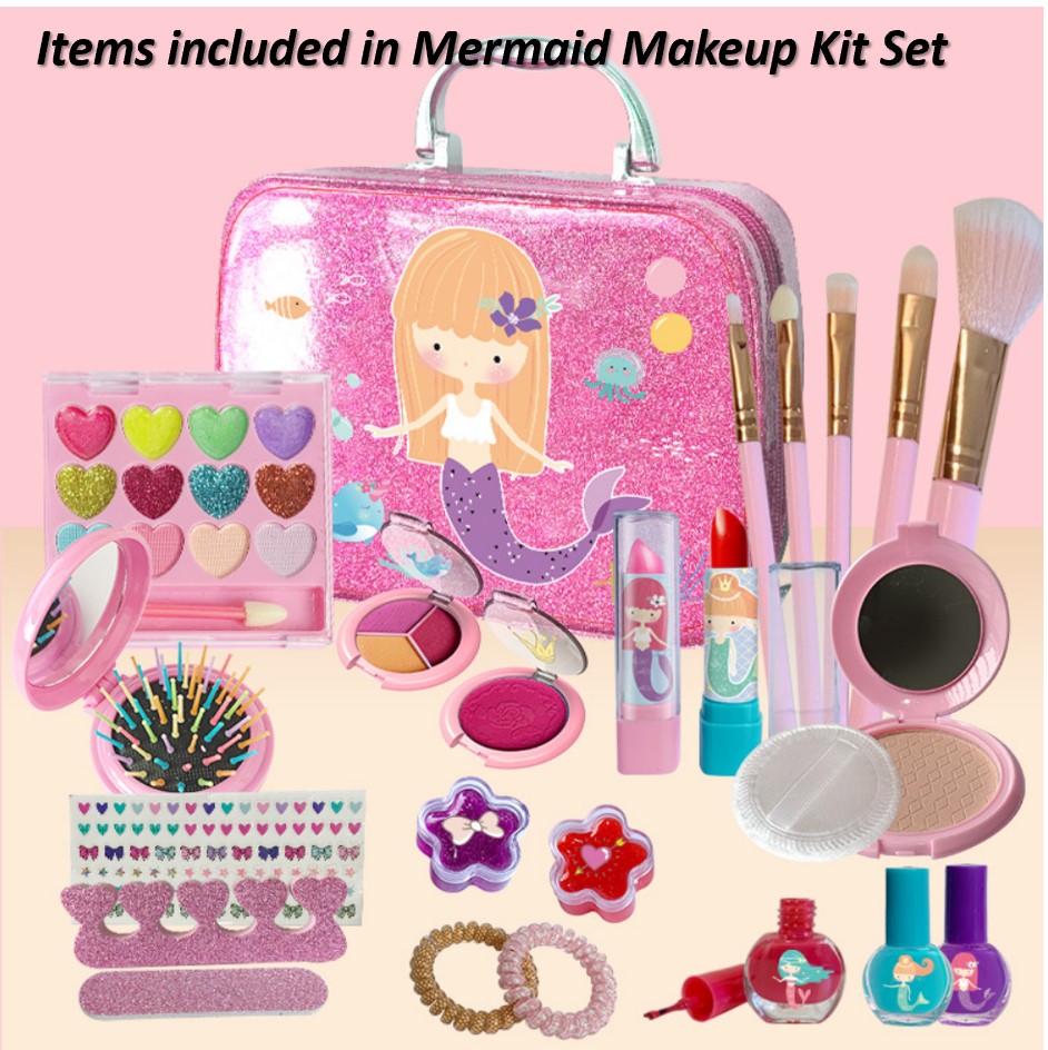Unicorn Kids Makeup Kit Non-Toxic Make Up Beauty Toys Set with Stylish ...