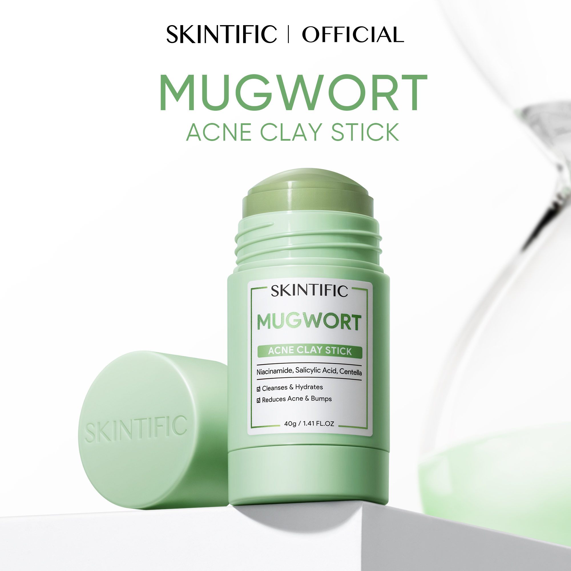 SKINTIFIC Mugwort/Niacinamide/Volcano Acne Clay Stick Mask - Cleanses ...