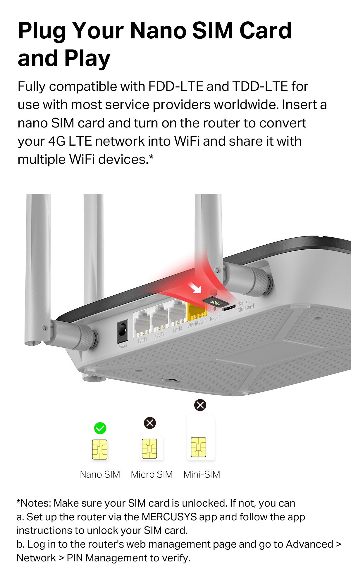 New Arrival TP-Link 4G LTE SIM WiFi Router Plug & Play 300Mbps to ...