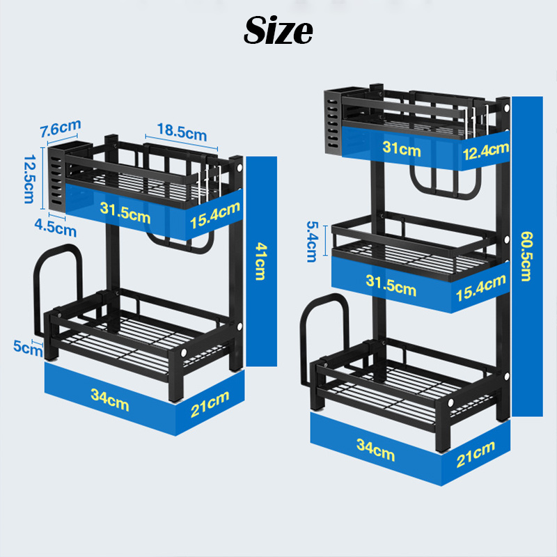 【SG】Kitchen Spice Seasoning Rack Organizer for Countertop 2 Tier ...