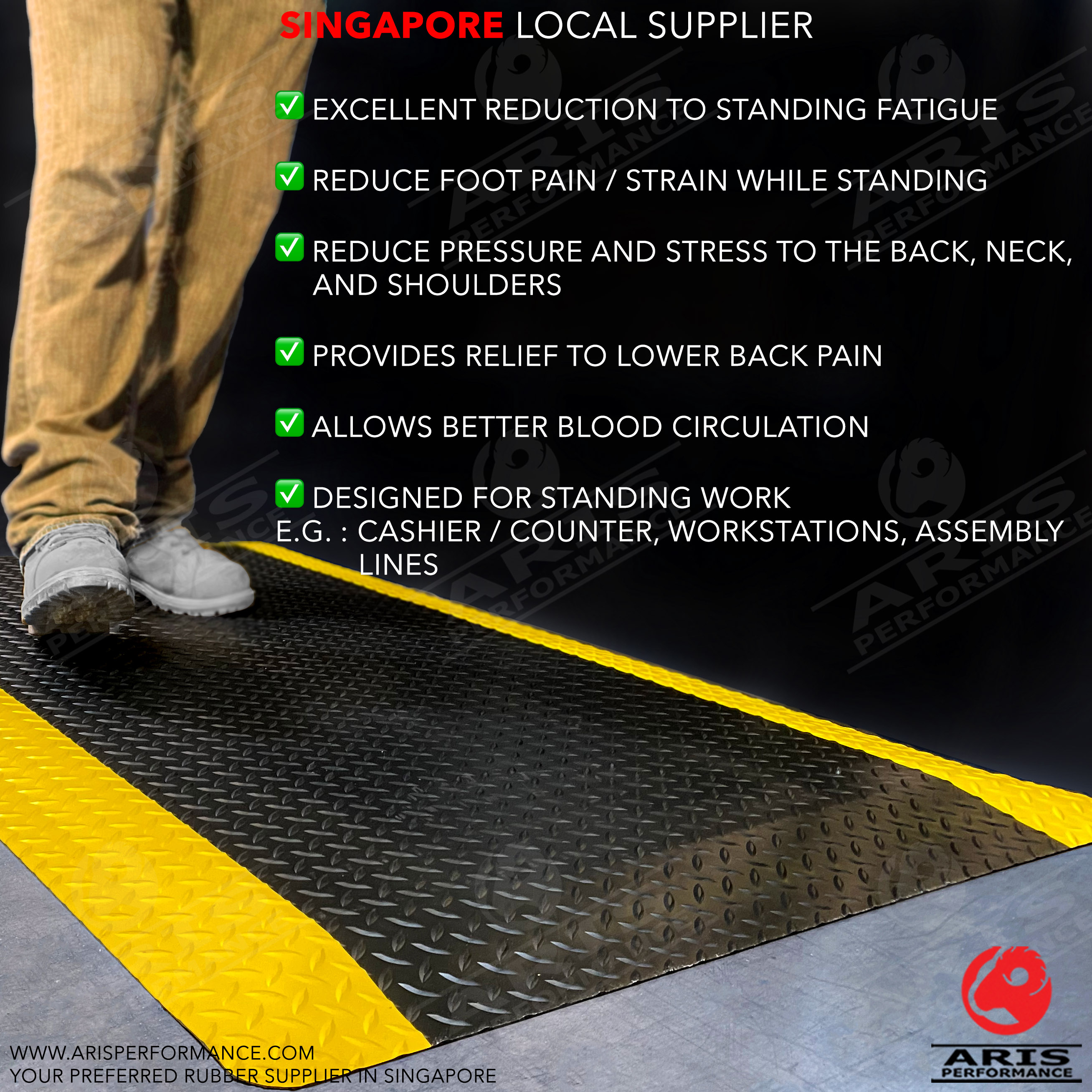 Anti Fatigue Mat, Cashier Counter Standing Mat, Ergonomic Workstation ...