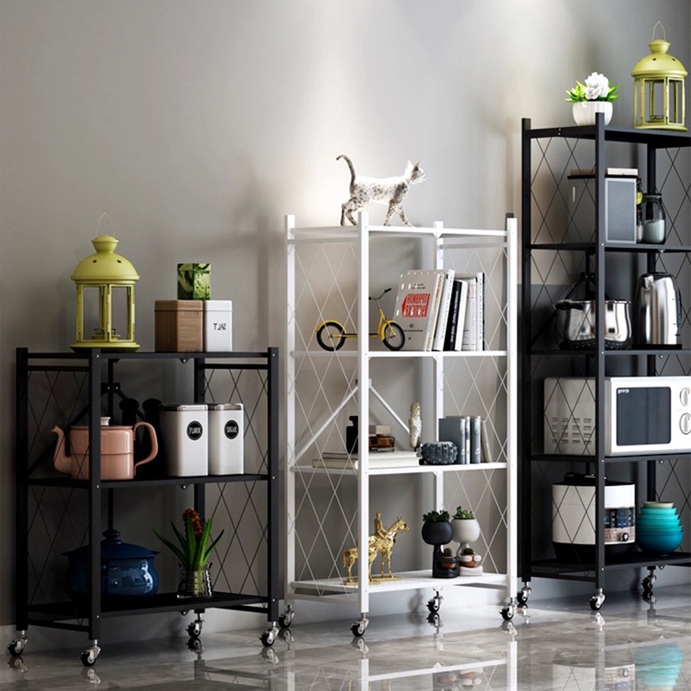 Luxe foldable kitchen storage rack Three floors four floors and ...