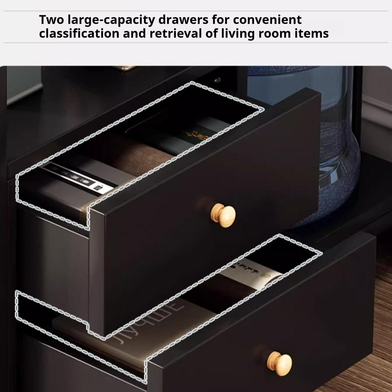 Serene Furniture Living Room Movable Side Cabinet With Wheels Sofa Side ...