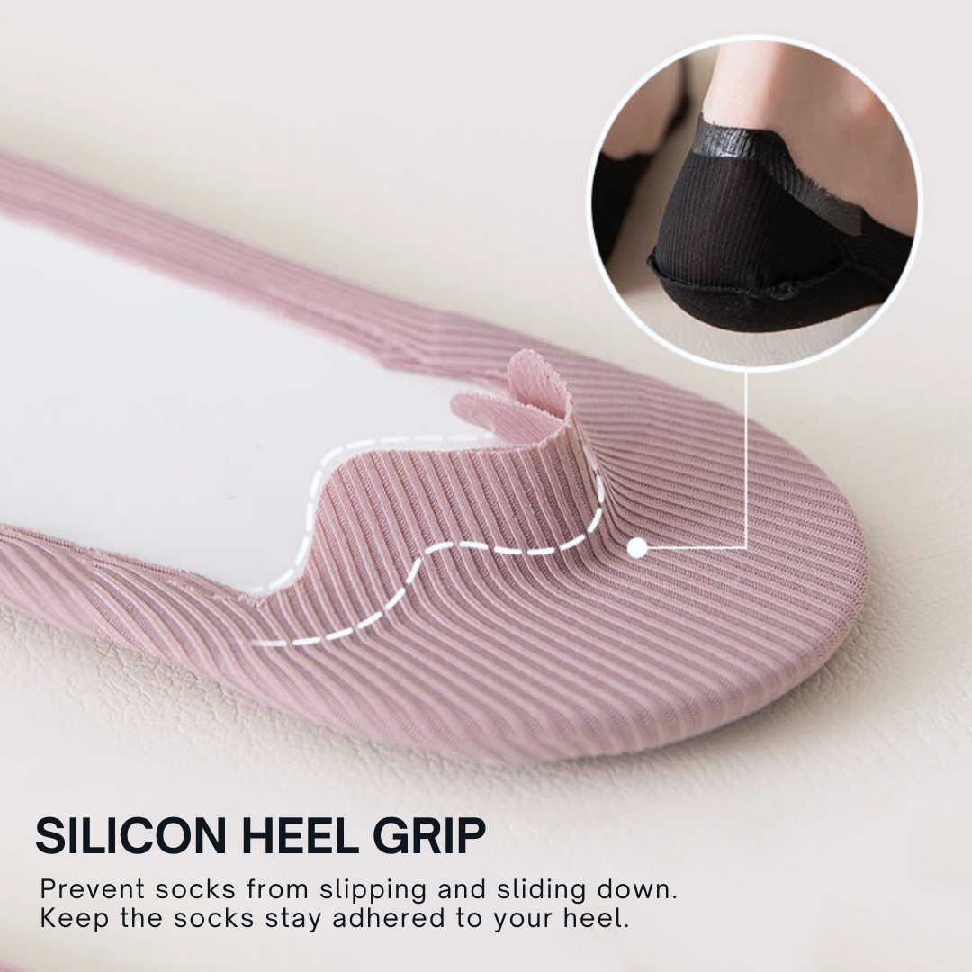 Mixshop 3 Pairs Invisible Socks for Women | Non-Slip No Show Boat Socks ...