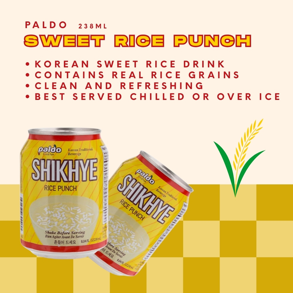 Paldo Sikhye Korean Sweet Rice Punch 238ml (1 can) | Popular Korean ...
