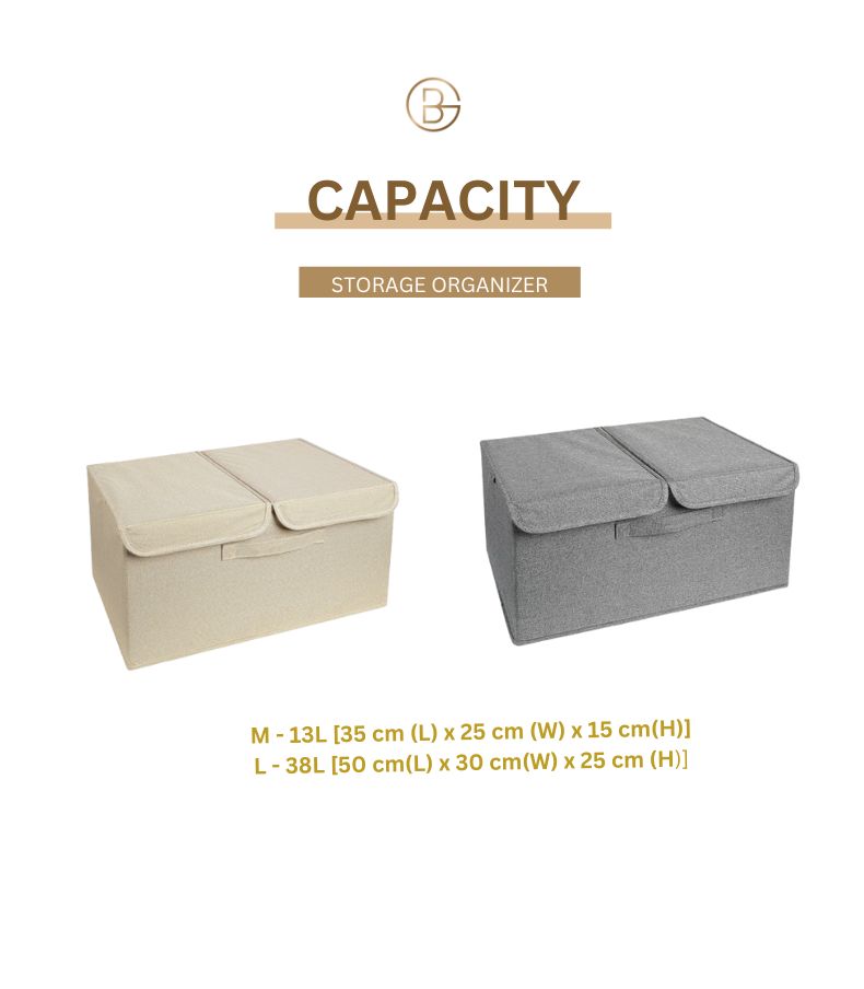 Fabric Storage Box Double Opening | Folding storage box | Dual Opening ...