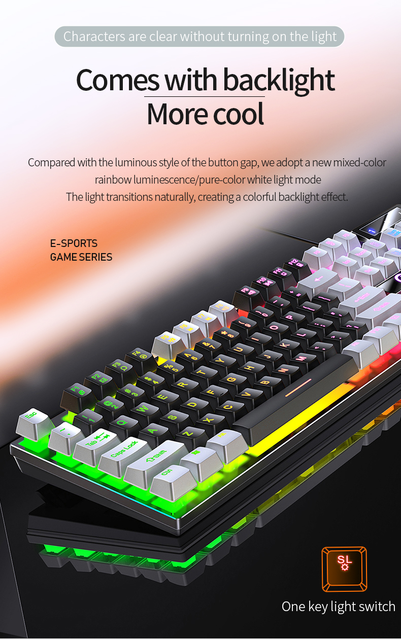 【SG Local】Mechanical Game wired keyboard color matching light-emitting ...