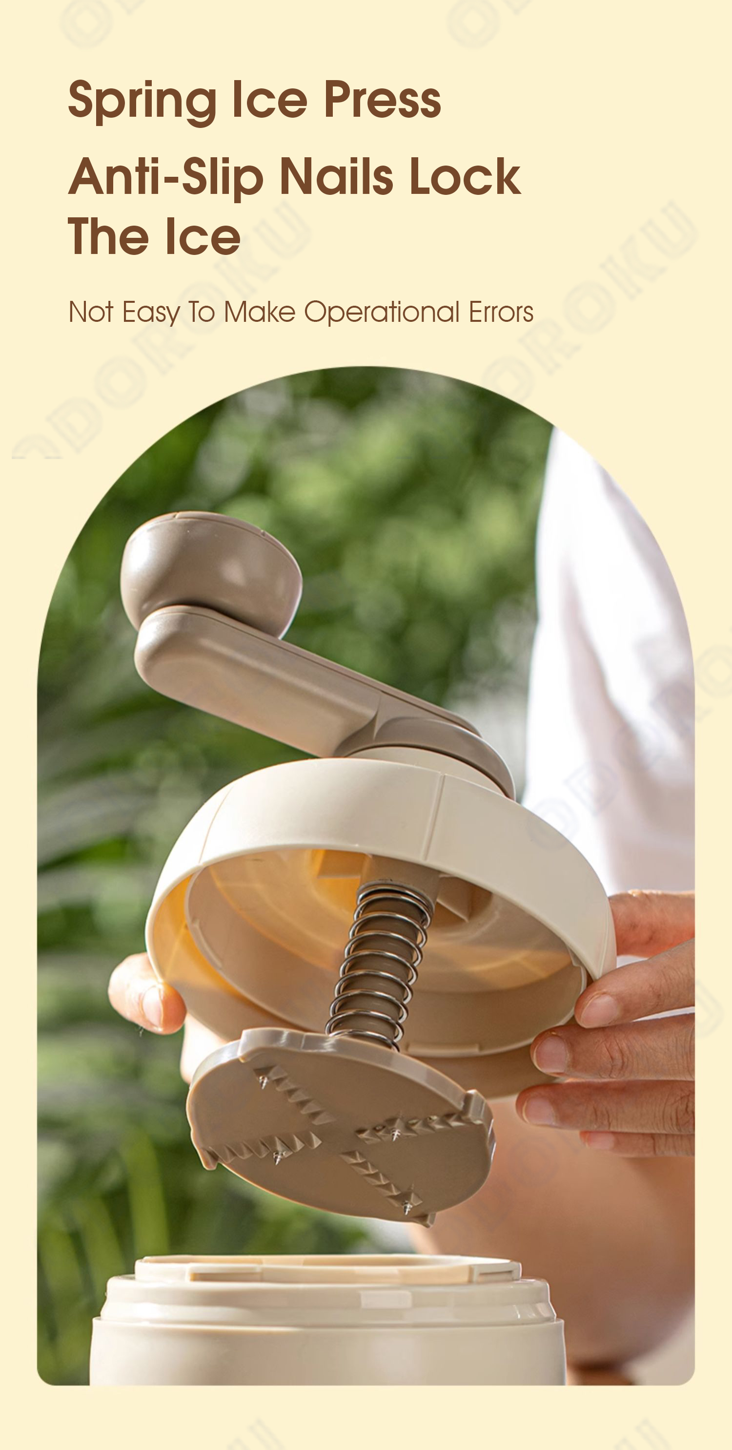 ODOROKU DIY Hand Crank Shaved Ice Maker 1000ml With Hand-Crank Handle ...
