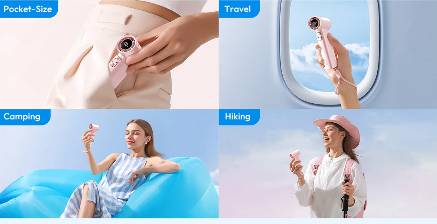 Sothing Engine Slim Turbo Handheld Ultra-Portable Fan Mini Pocket ...