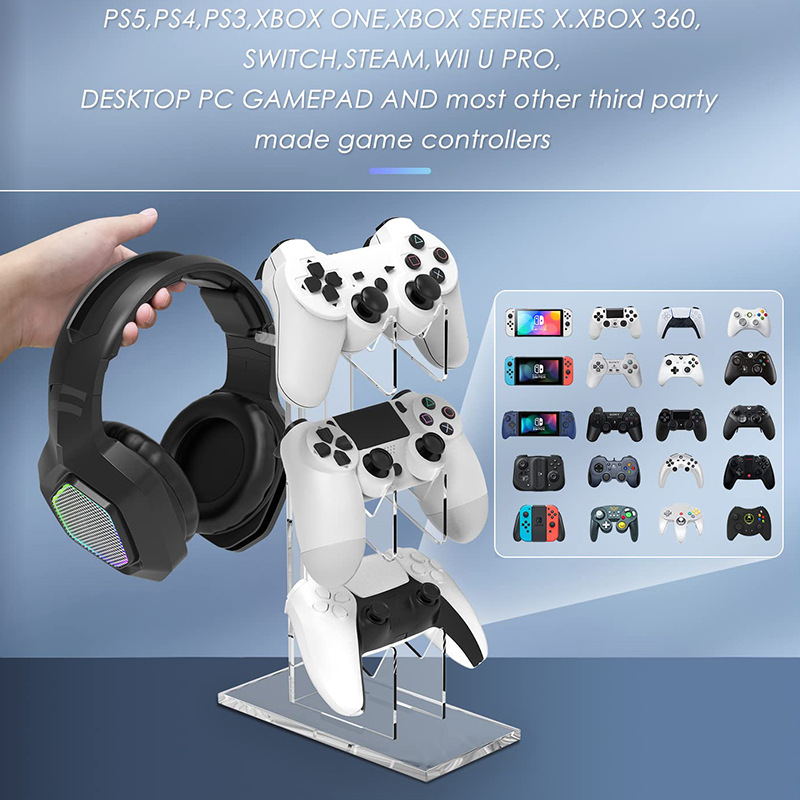Singapore Acrylic Game Controller Stand Headphone Holder Multi Level ...