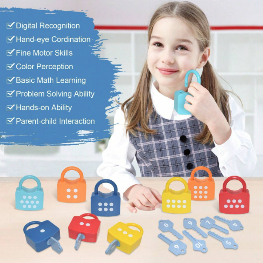 Number Learning Lock & Key Toy | Number Matching & Counting Educational ...