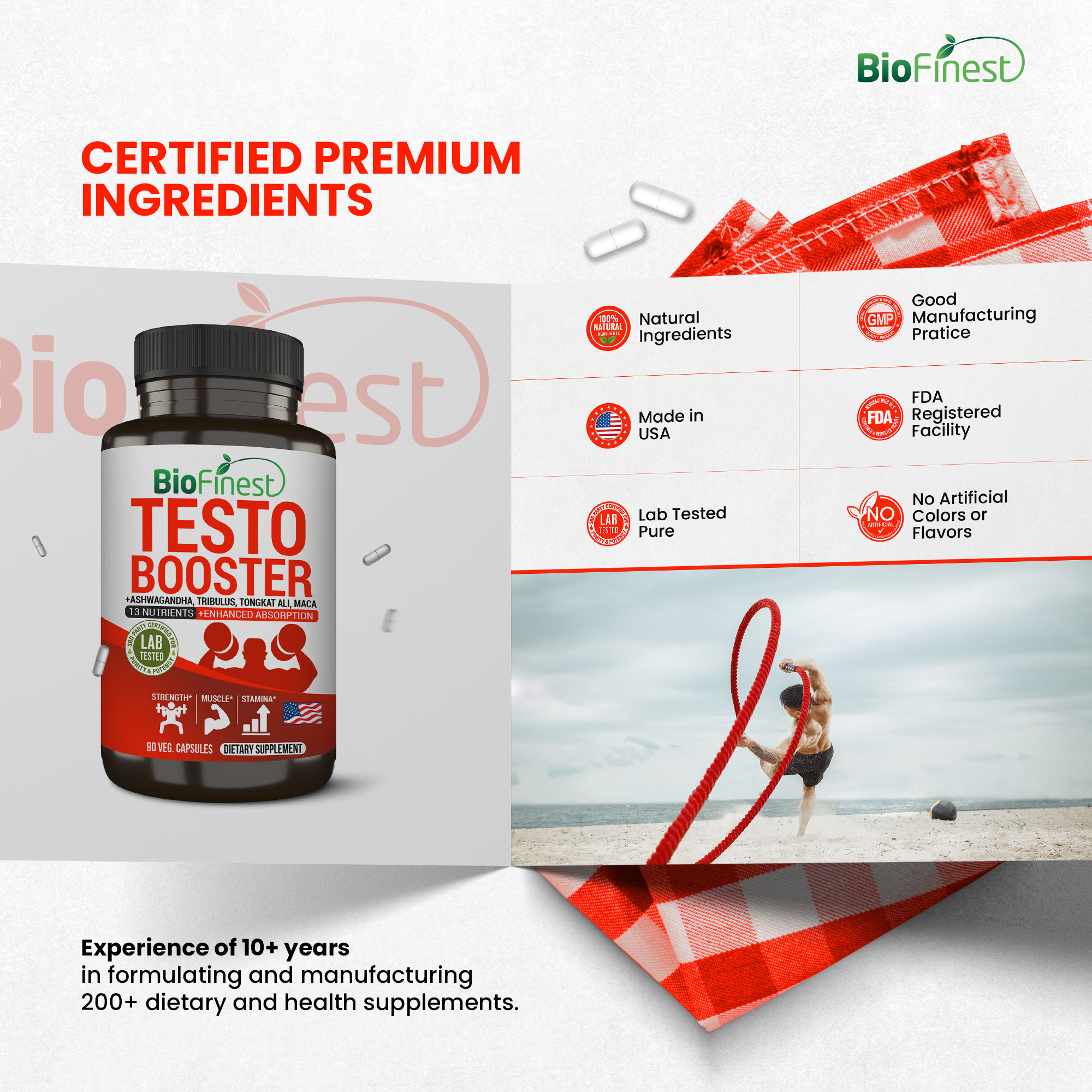 Biofinest Testo Booster Supplement Tongkat Ali Maca Ashwagandha Horny ...