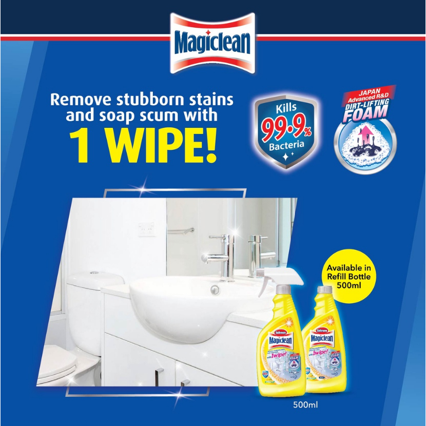 MAGICLEAN Toilet Bleach / Toilet Duo Power/ Bathroom / Kitchen / Glass ...