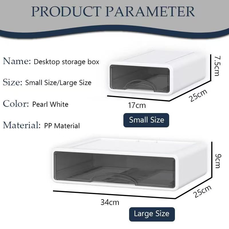 Desktop Storage Box Easy Assembly Desktop Drawer Boxes Stackable ...