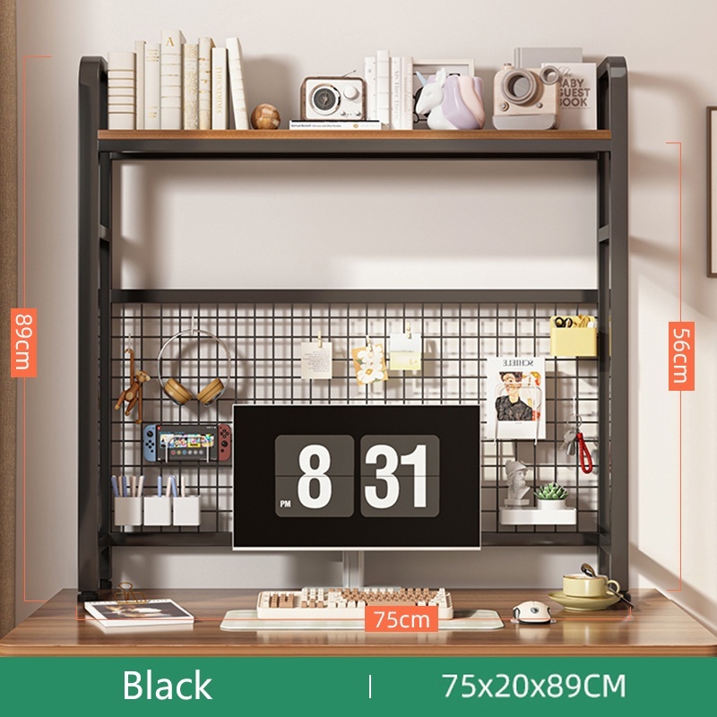Desktop Rack Wire Mesh Grid Tabletop Organiser Bookshelf Tabletop ...