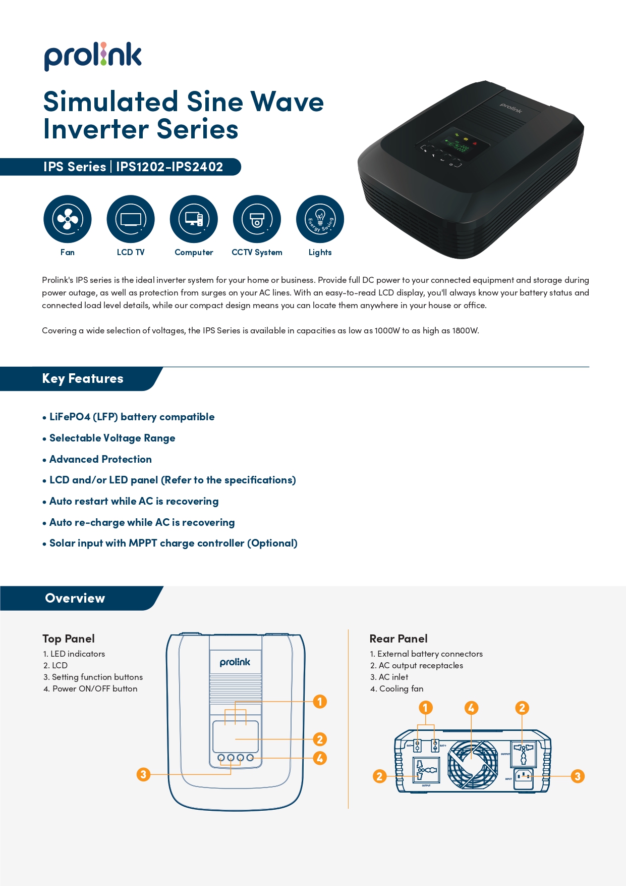 [IPS Inverter] Prolink 1200VA - 2200VA | 1000W - 1800W Simulated ...