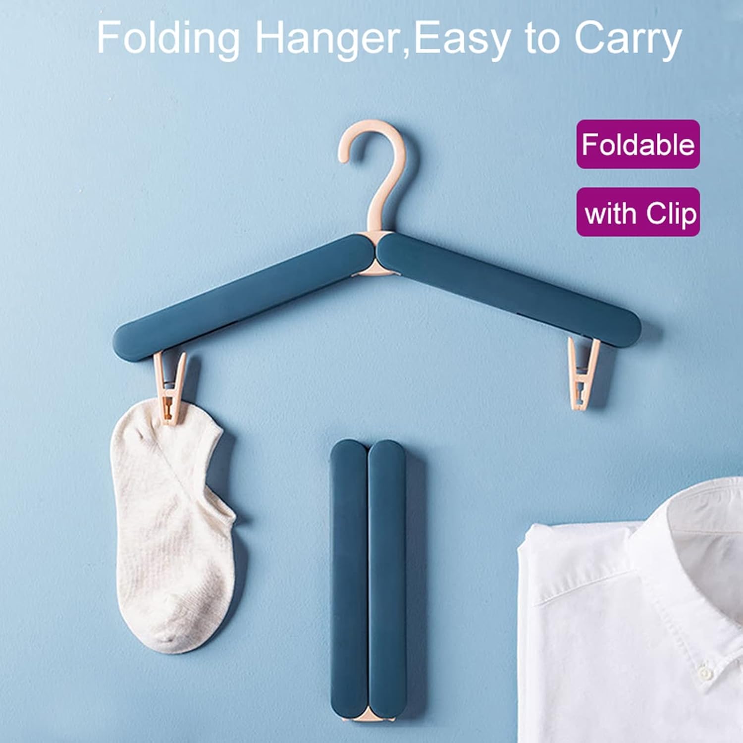SG STOCK Foldable Travel Hanger Multifunction Clothes Clips Portable ...