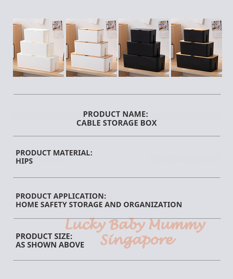 Cable Storage Box/Extension Wire Plug Minimalist Organizer Box for Desk ...