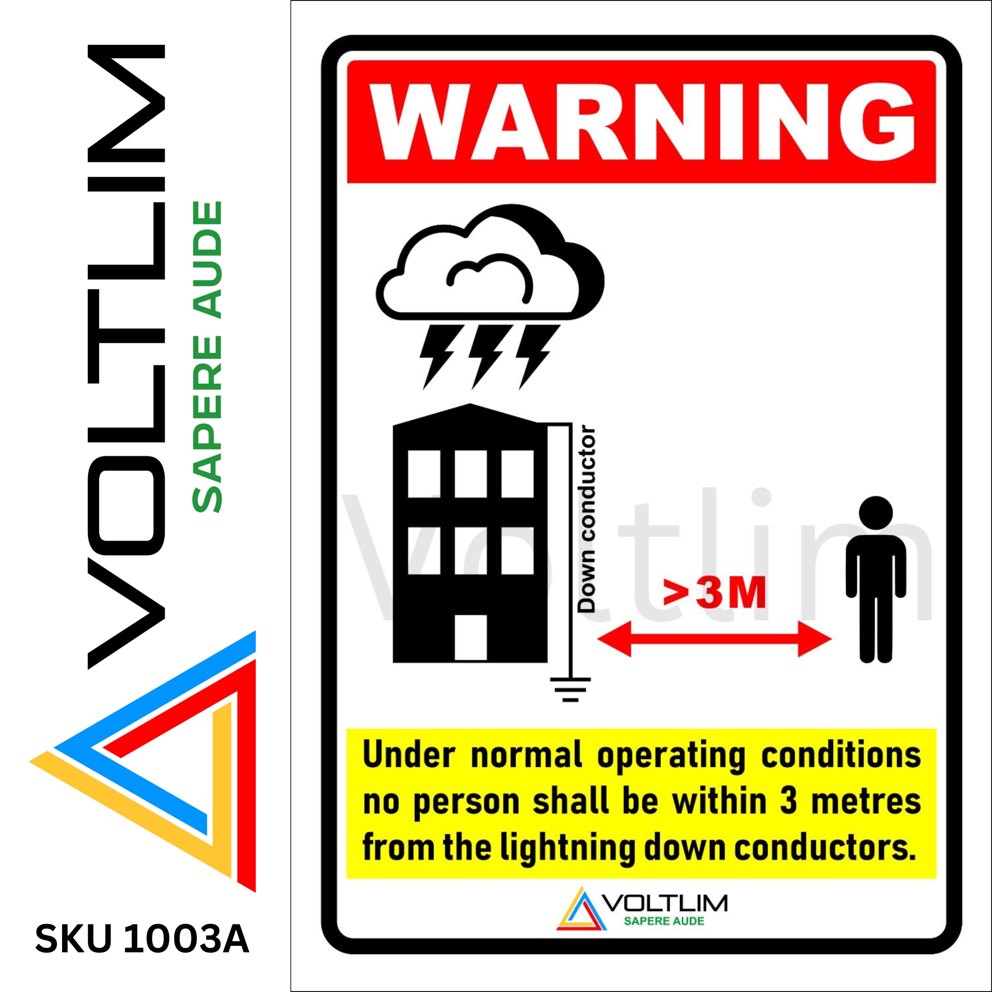 SS 555 Lightning Protection System (LPS) Warning Sign 3 Metres Away ...