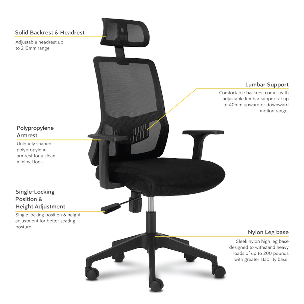 (New) [Preorder] LEVELS Nuk High Back Office Chair Adjustable lumbar ...