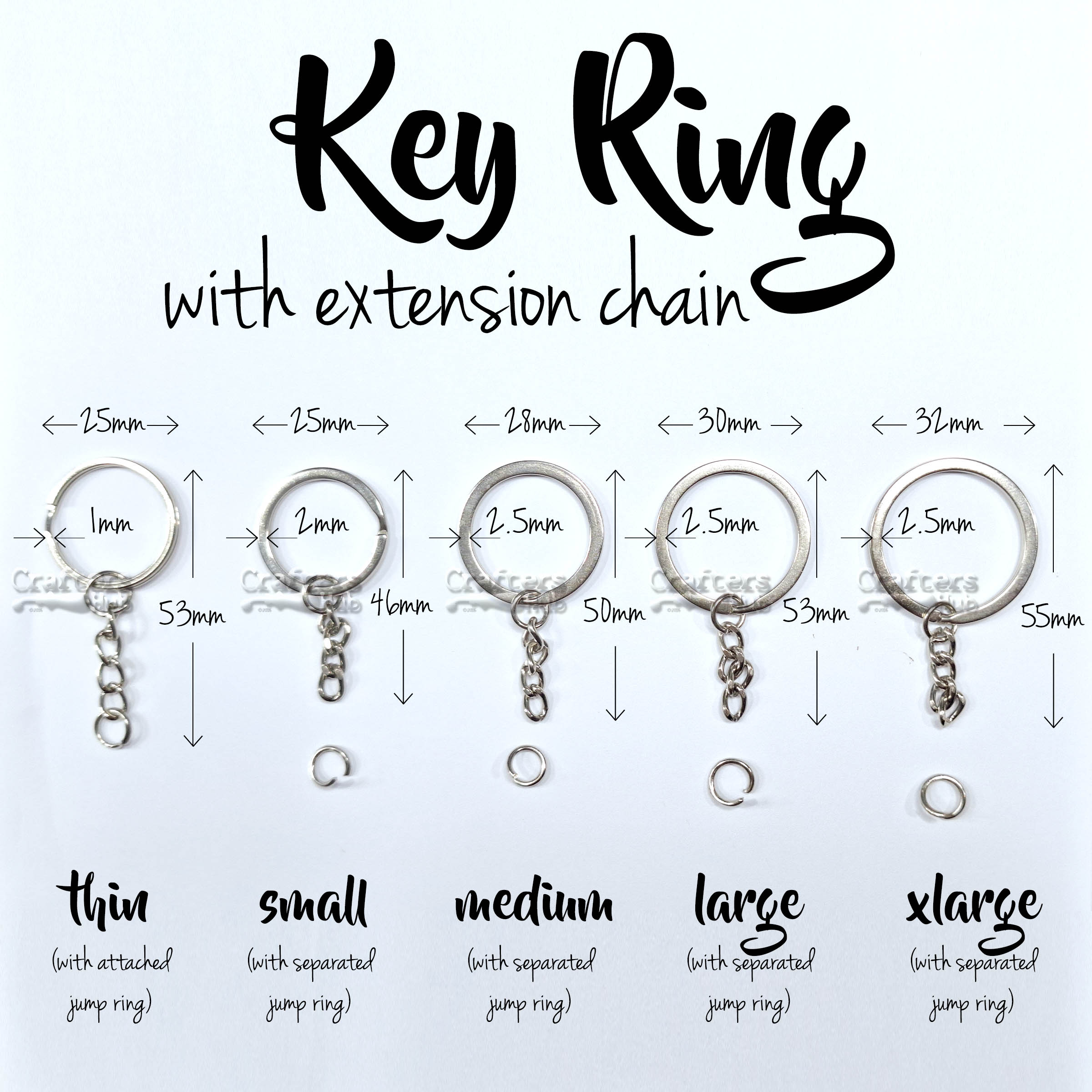 Key Ring / Keychain / Key Ring With Extension Chain / DIY Keychains for ...