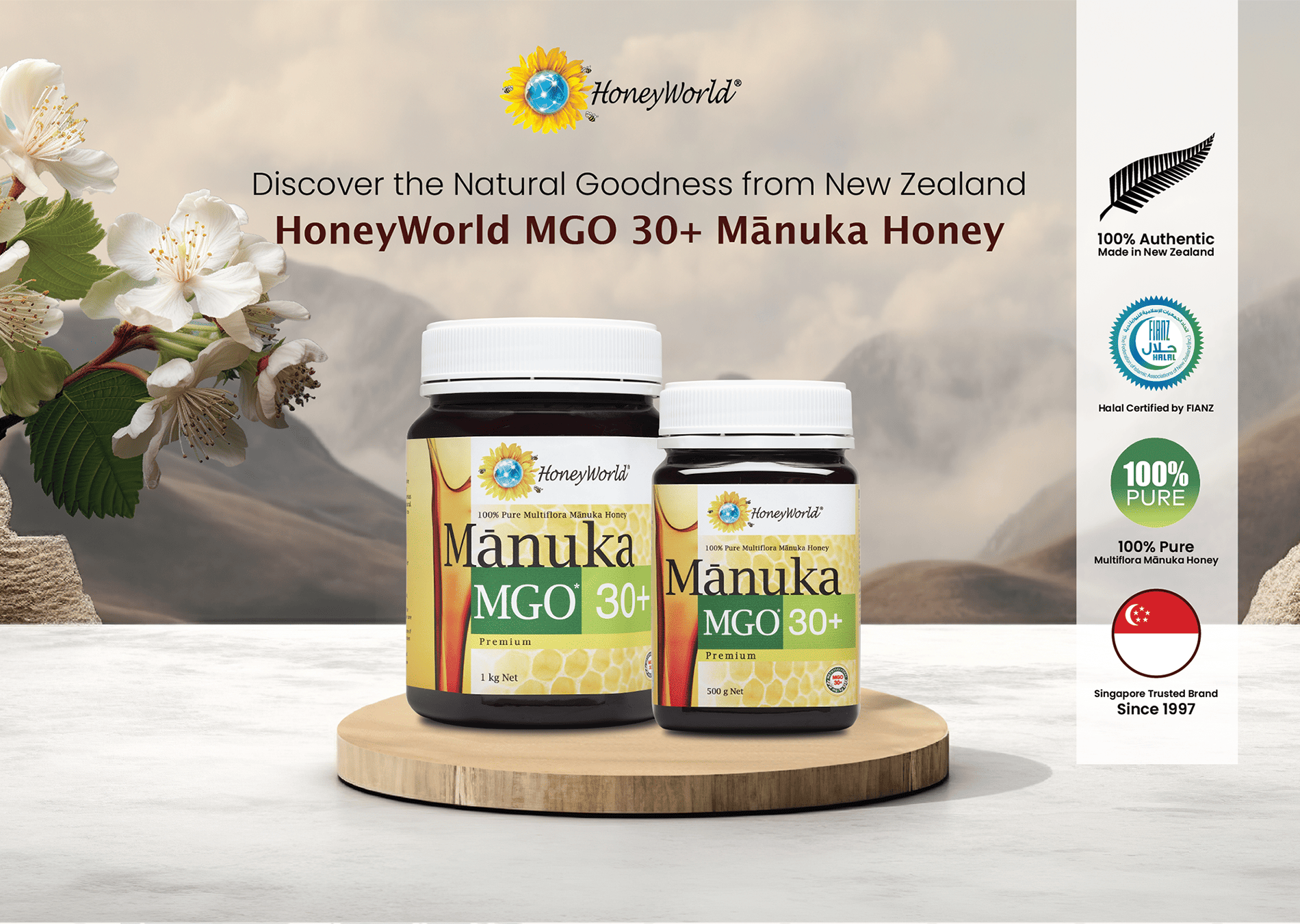 HoneyWorld Manuka MGO 30 1kg Halal Certified Product Of New 