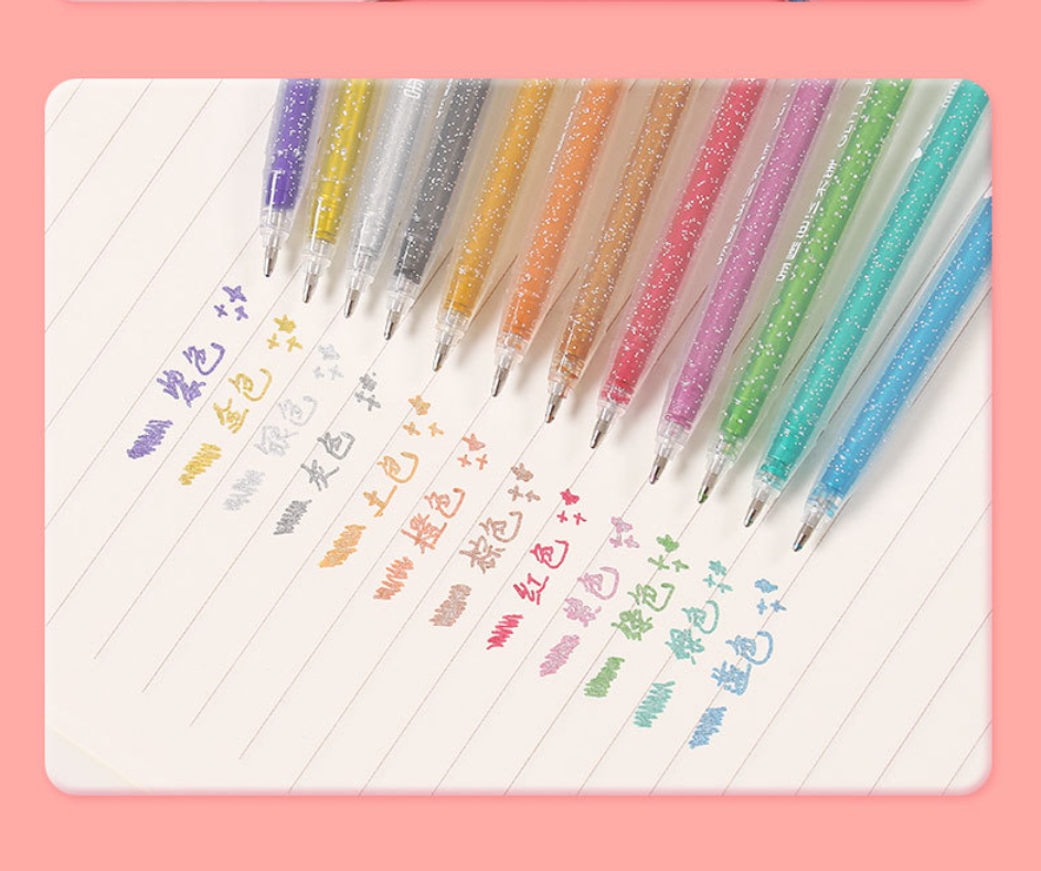 [SG Stock] Bitoon Metallic Glitter Gel Pens: 12 colors for Doodling ...