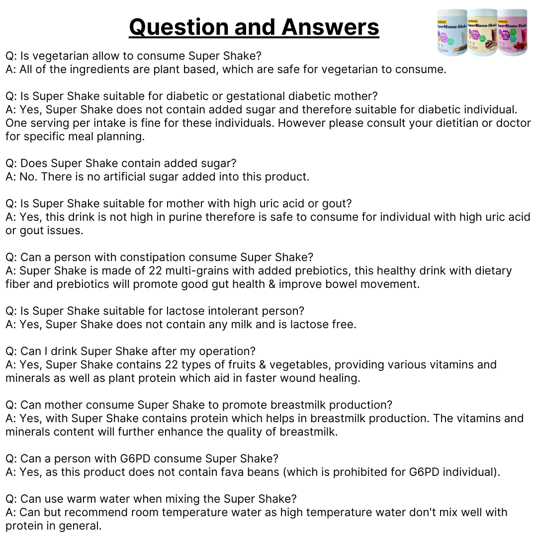 [Confinement Milk Booster] SuperMama Shake 500gm Maternity