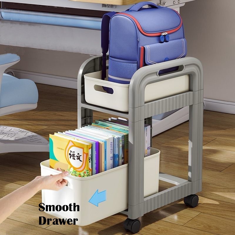 *SG SELLER* 2 Tier Movable Drawer Storage Rack for Kids School Bag Book ...