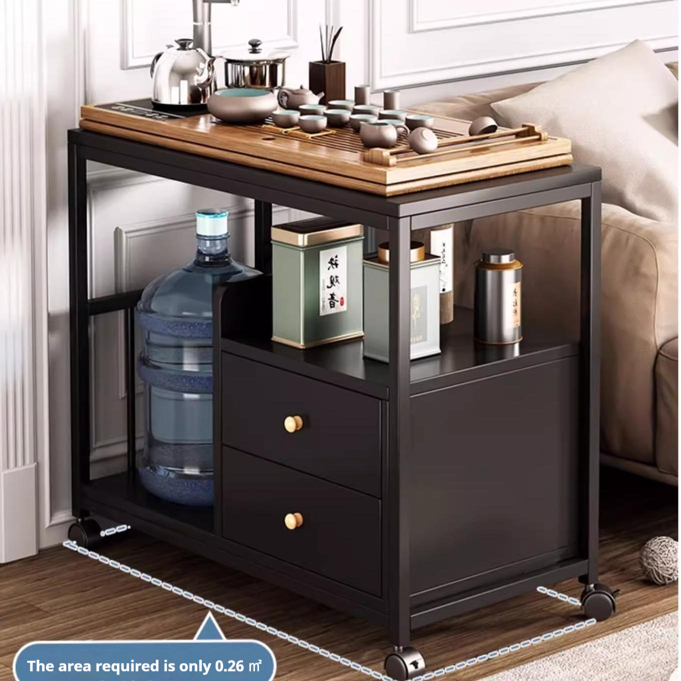 SNB Living Room Movable Side Cabinet With Wheels Small Coffee Table ...