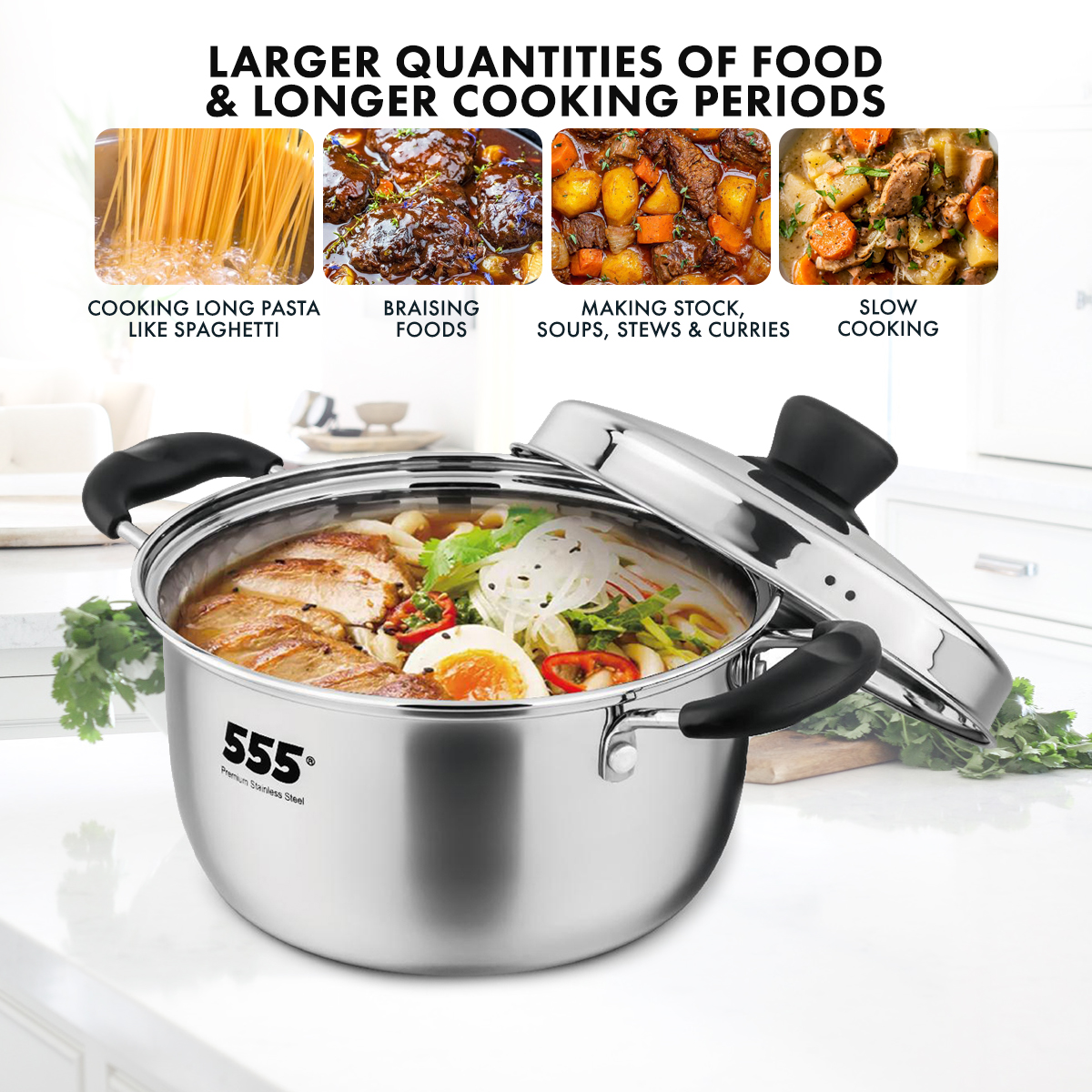 555 Premium Stainless Steel Sauce Pot - 304 Stainless Steel 0.88mm ...