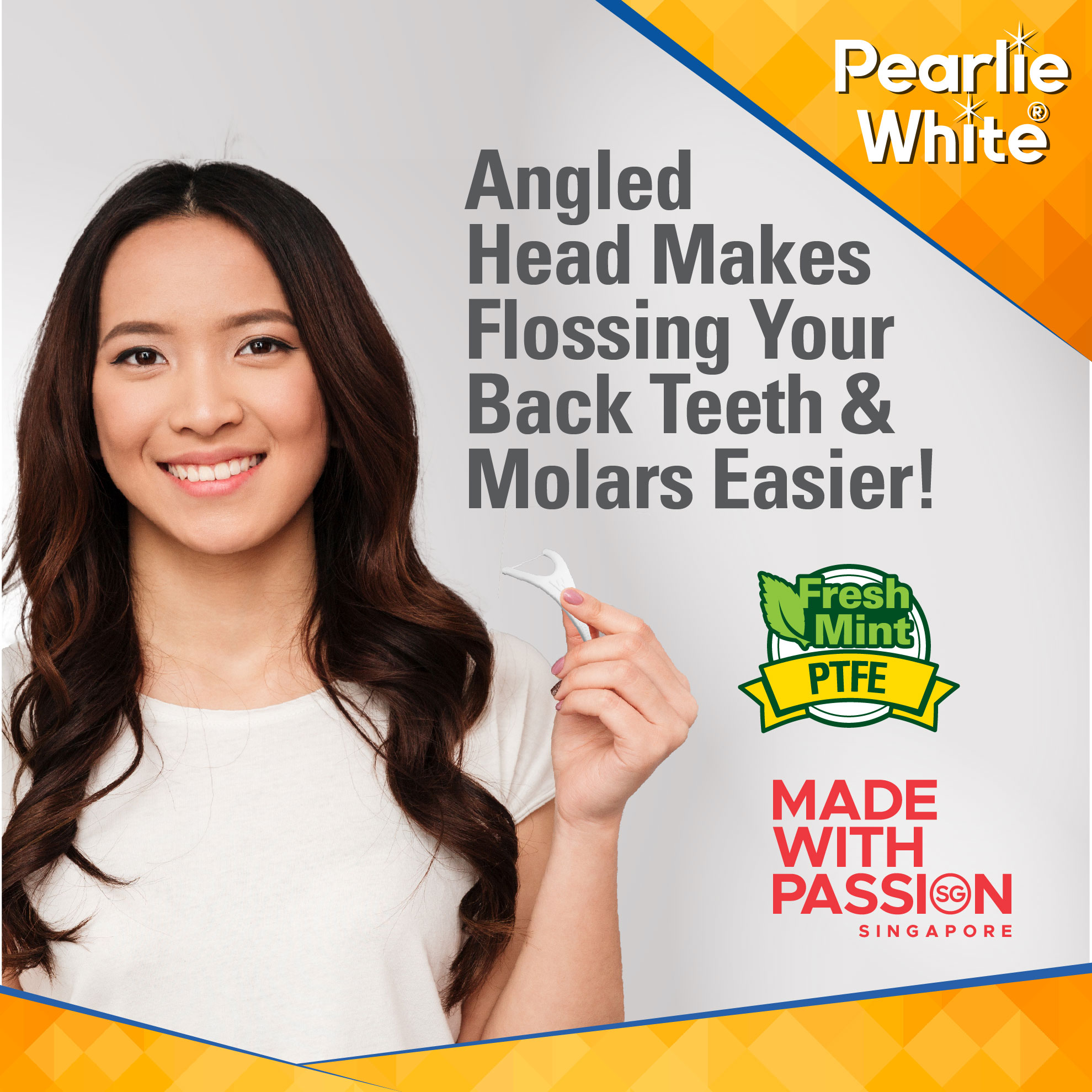 Pearlie White Floss Pick Y 2-IN-1 PTFE Mint Back Teeth Flosser 36pcs (Y ...