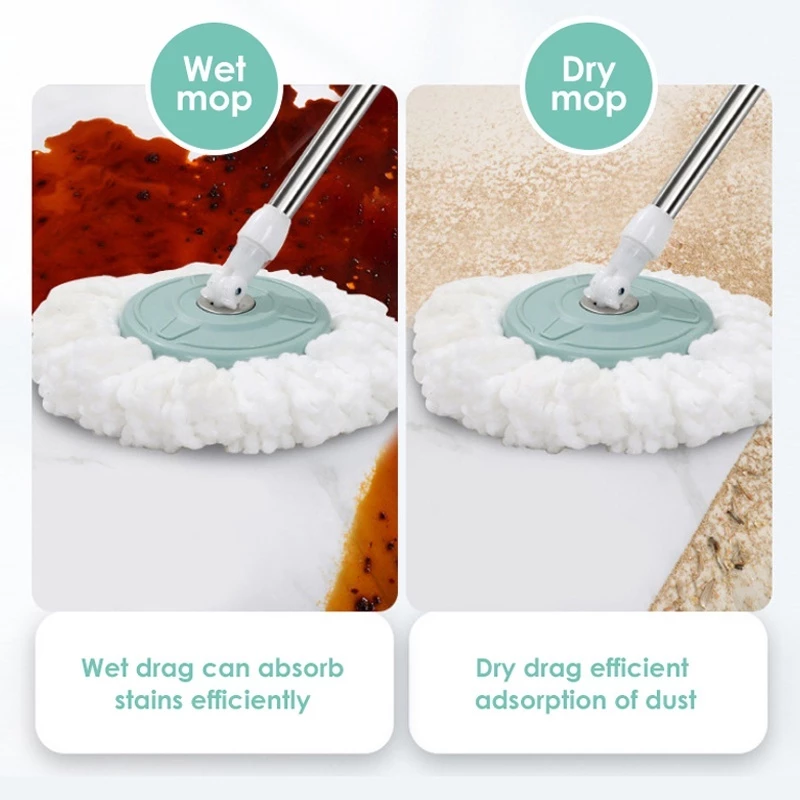 MEIJU Magic Spin Mop With Bucket 360° Rotating Floor Cleaning Plastic ...