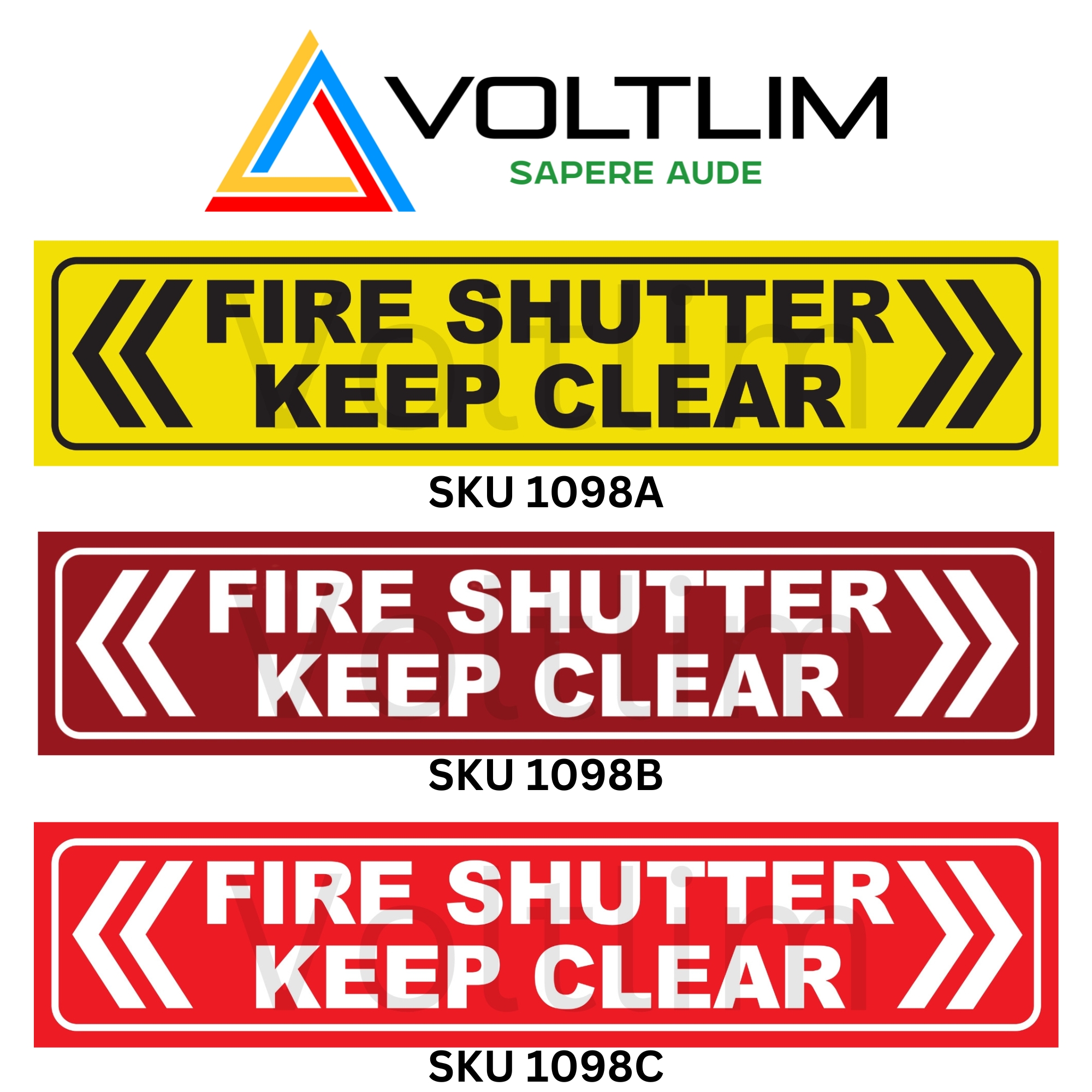 Fire Code Fire Shutter Keep Clear PVC Floor Sticker 454mm x 100mm ...