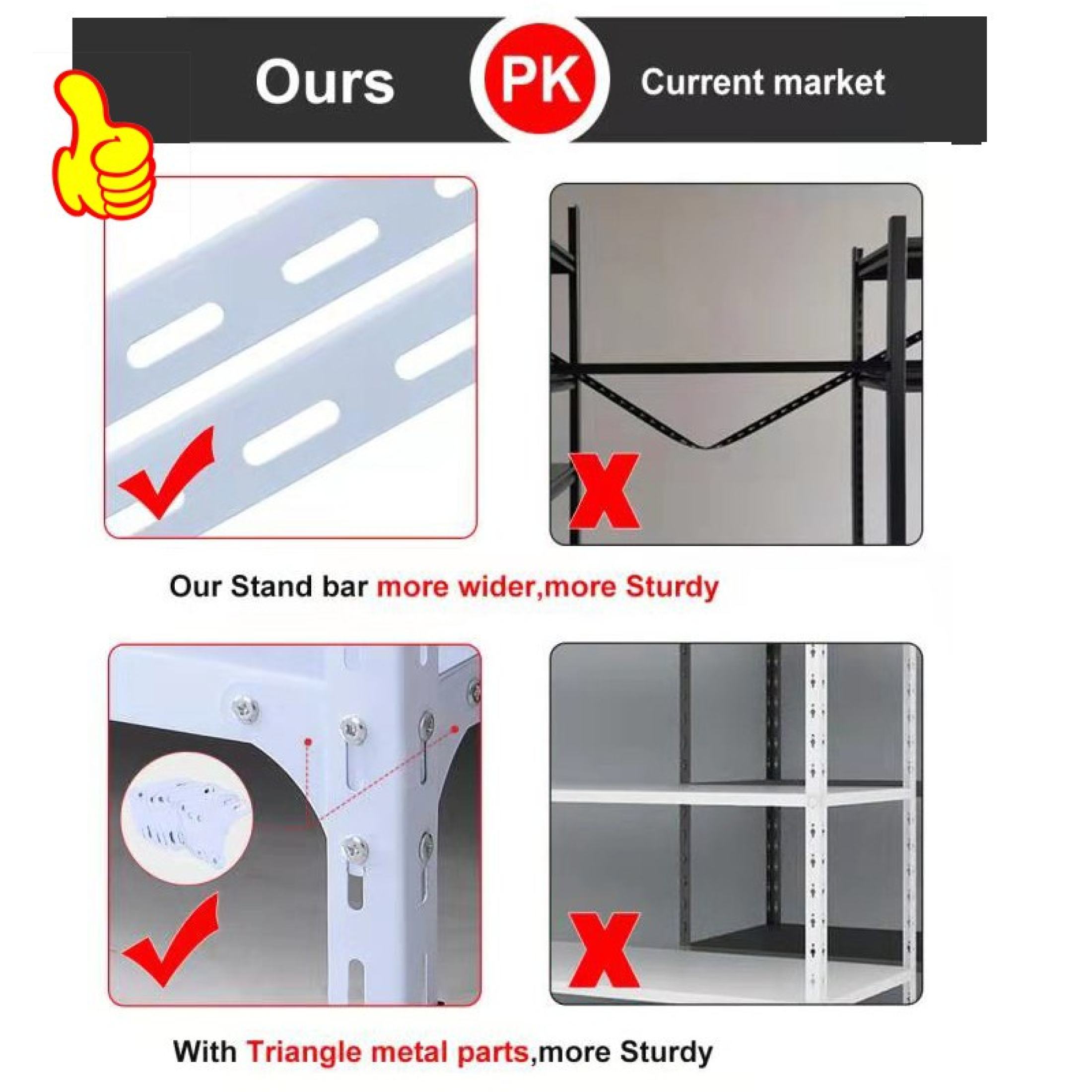 6Layer Metal Rack Steel Rack Goods Storage Shelf Metal Shelf Rack Heavy ...