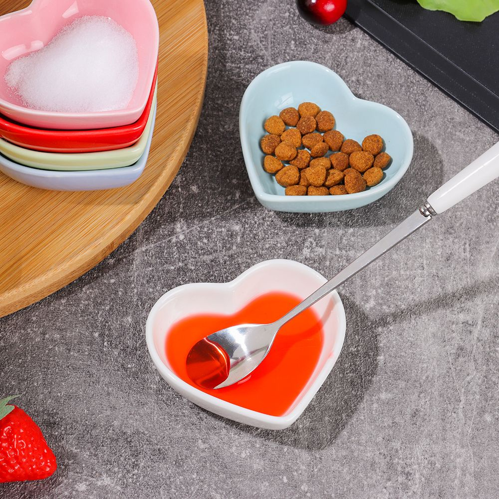 Ceramic Heart Shape Dish Bowl Dessert Love Microwave Safe 7cm x 8cm