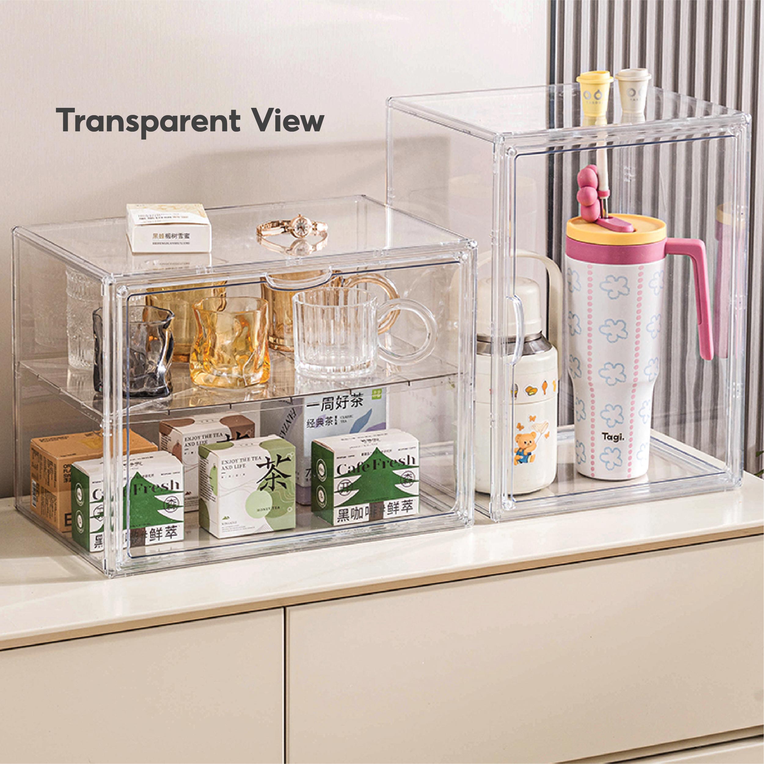 Snack Organizer Kitchen Pantry Storage Box Transparent Organiser Rack ...