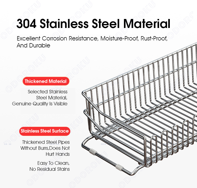 ODOROKU 304 Stainless Steel Extendable Over the Sink Dish Rack With ...