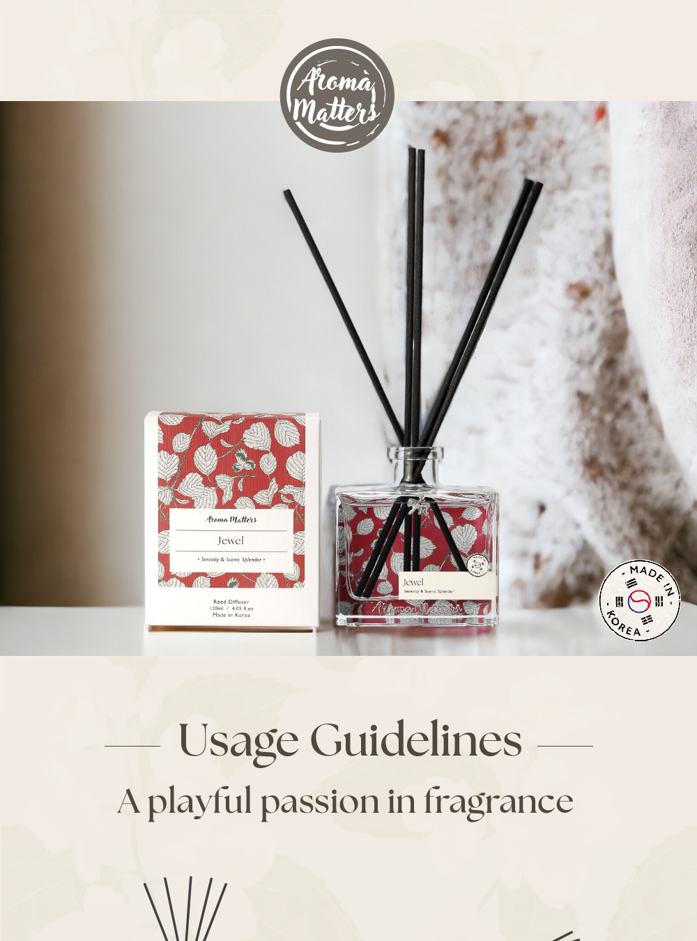 Aroma Matters Jewel Reed Diffuser Made In Korea 120ml and 250ml ...