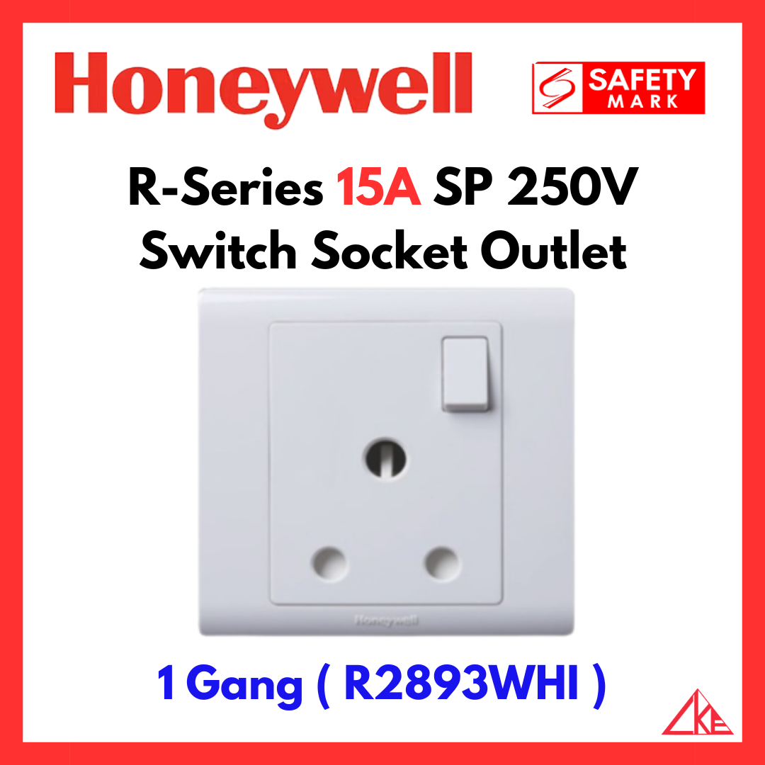 Honeywell R-Series 1 Gang 15A 250V Switch Socket Outlet R2893WHI ...