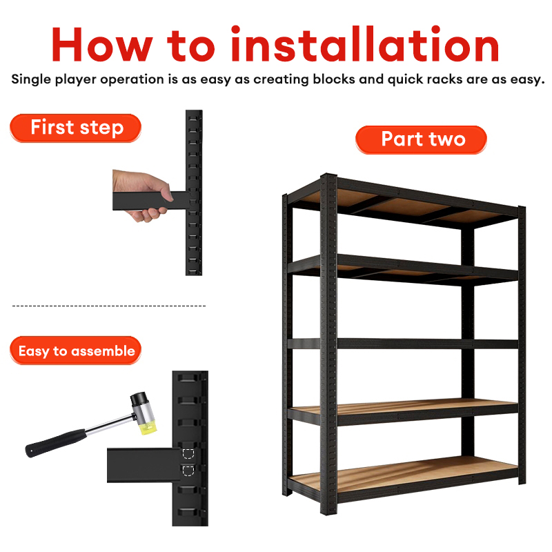 SNBAdjustable Rack Boltless Rack 3/4/5 Layer Metal Storage Shelf ...